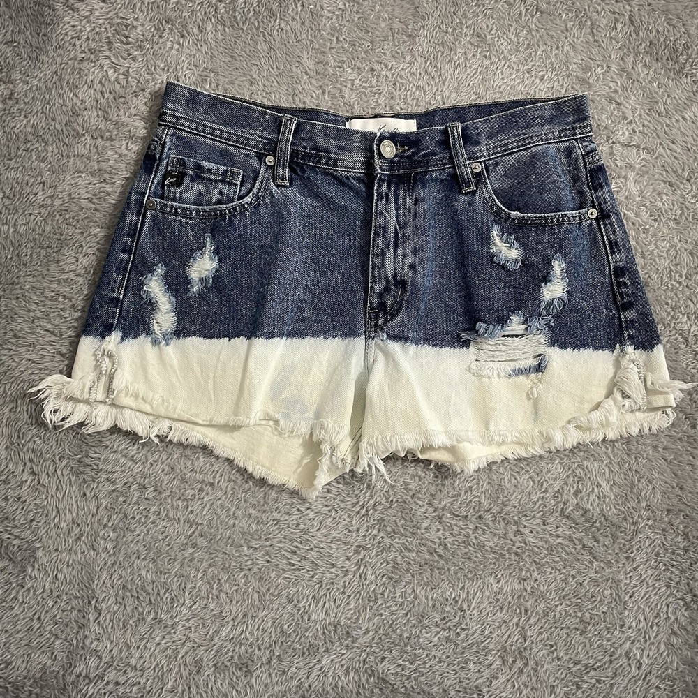 KanCan Cut Off Shorts Womens Size 7/27 High Rise Distressed Raw Hem Bleached